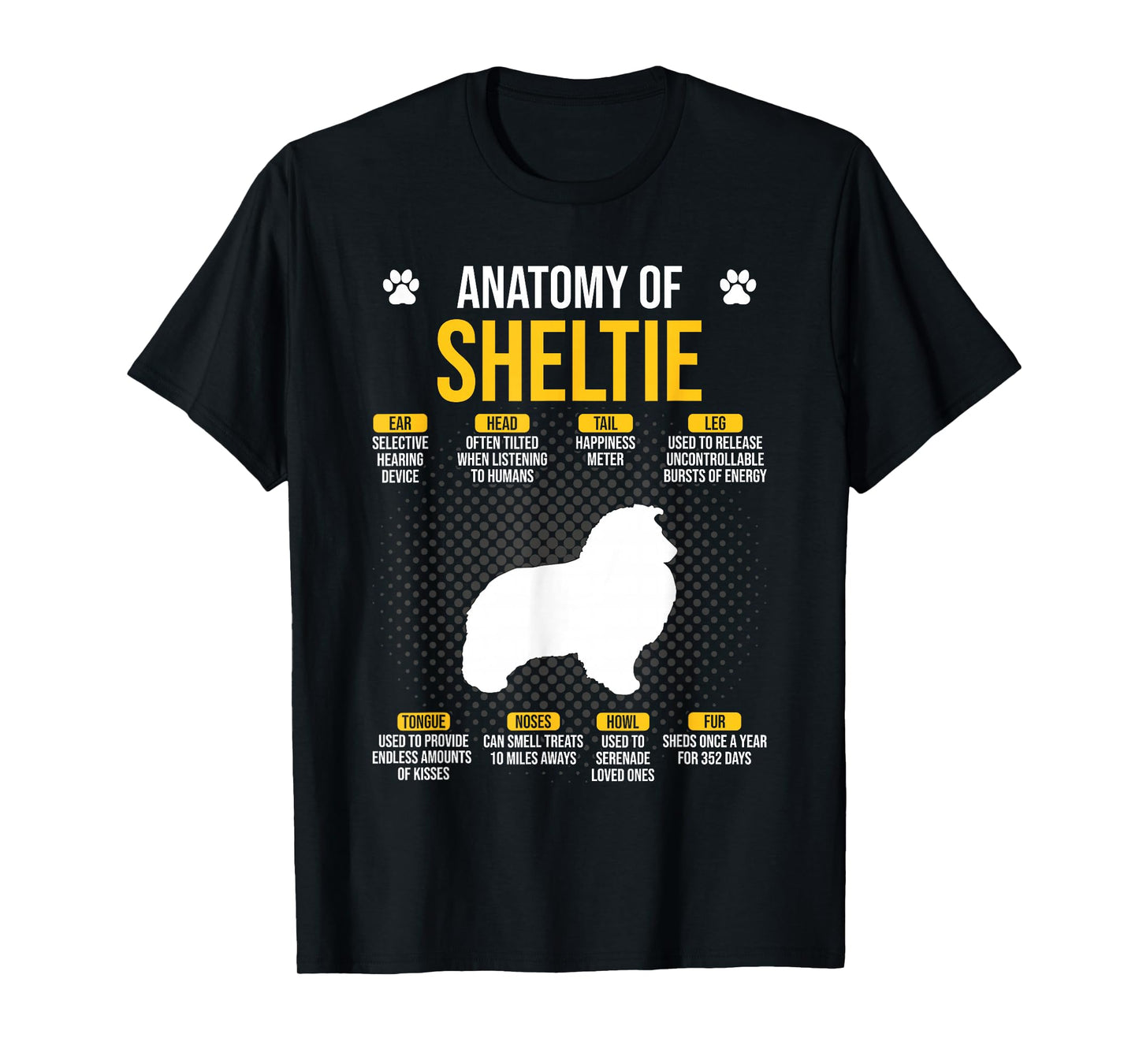 Anatomy Of Sheltie Dog Lover T-Shirt