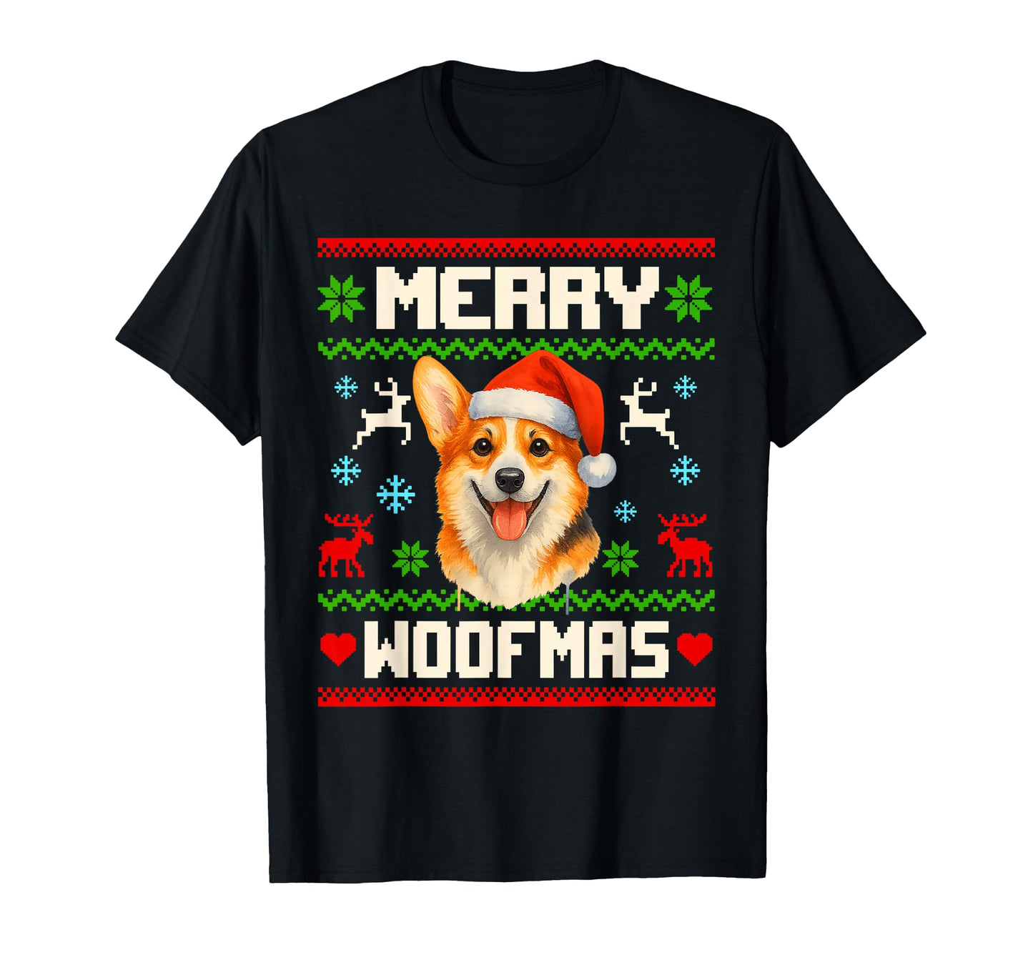 Funny Corgi Dog Christmas Ugly Sweater Pet Dog Lover Xmas T-Shirt