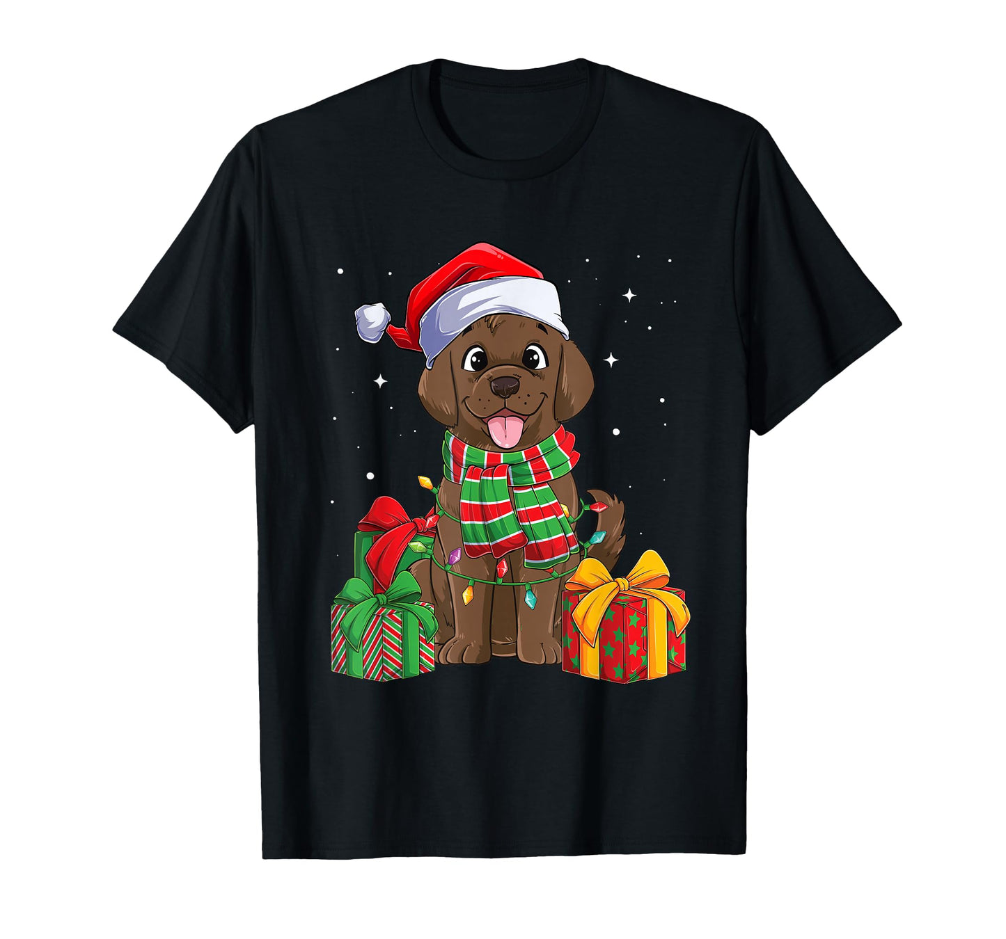 Chocolate Labrador Retriever Christmas Xmas Lab Dog Lover T-Shirt