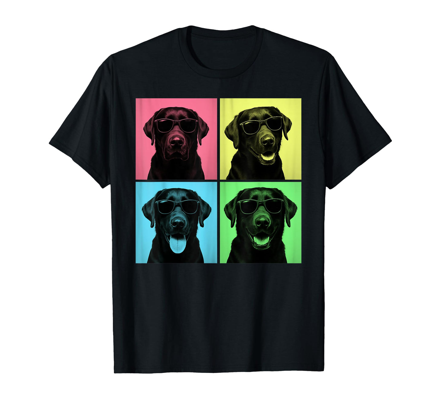 Labrador Pop Art Funny Black Lab Dog Lover Photo Booth T-Shirt