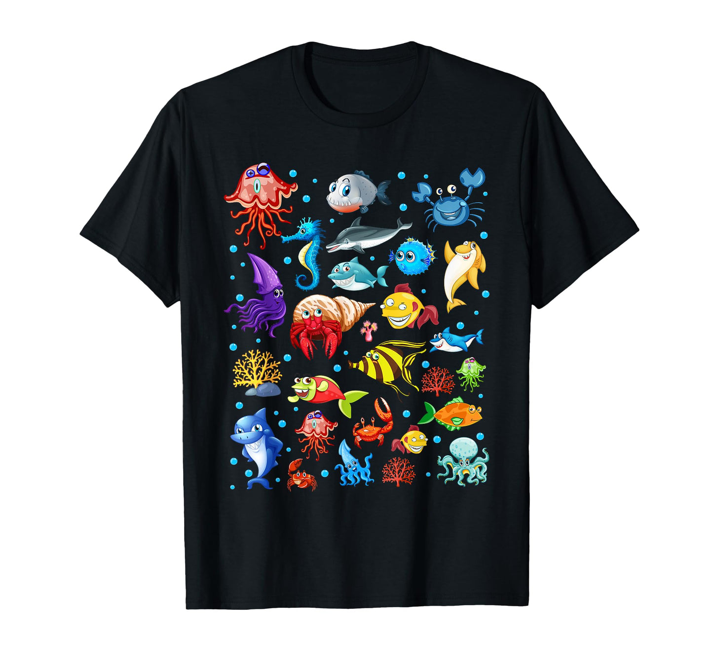 Cute Sea Animals Kids Children Ocean Creatures Clownfish T-Shirt