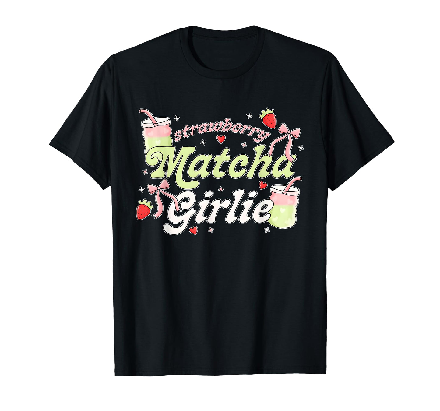 Strawberry Matcha Girlie Design T-Shirt