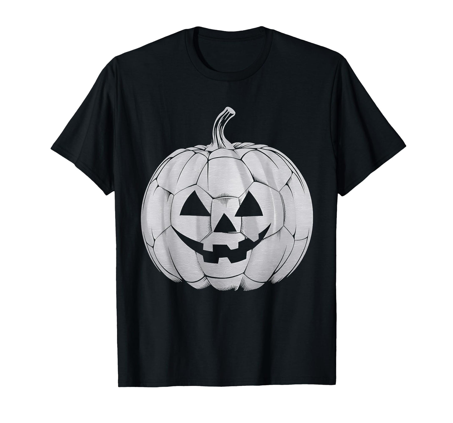 Funny Spooky Pumpkin Soccer Player Women Men Halloween T-Shirt