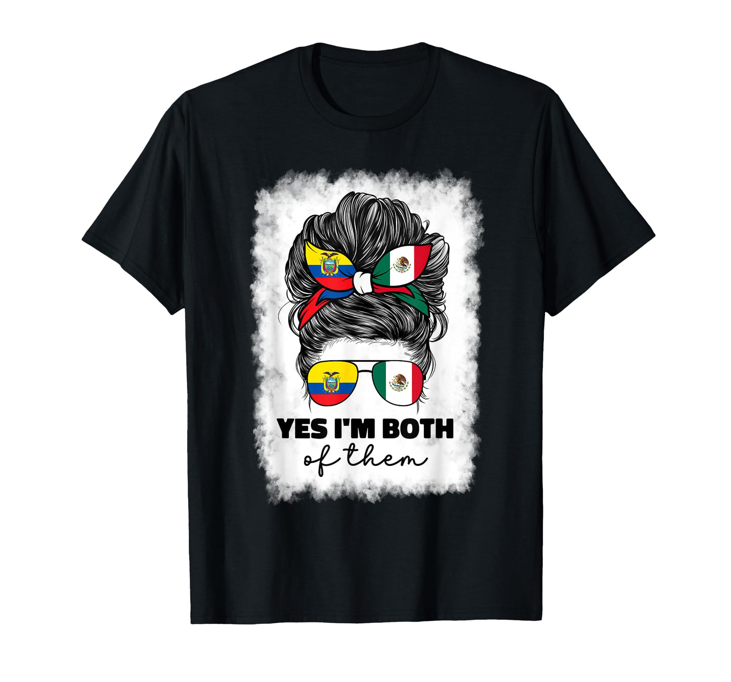 Half Mexican And Ecuadorian Mexico Ecuador Flag Girl Women T-Shirt