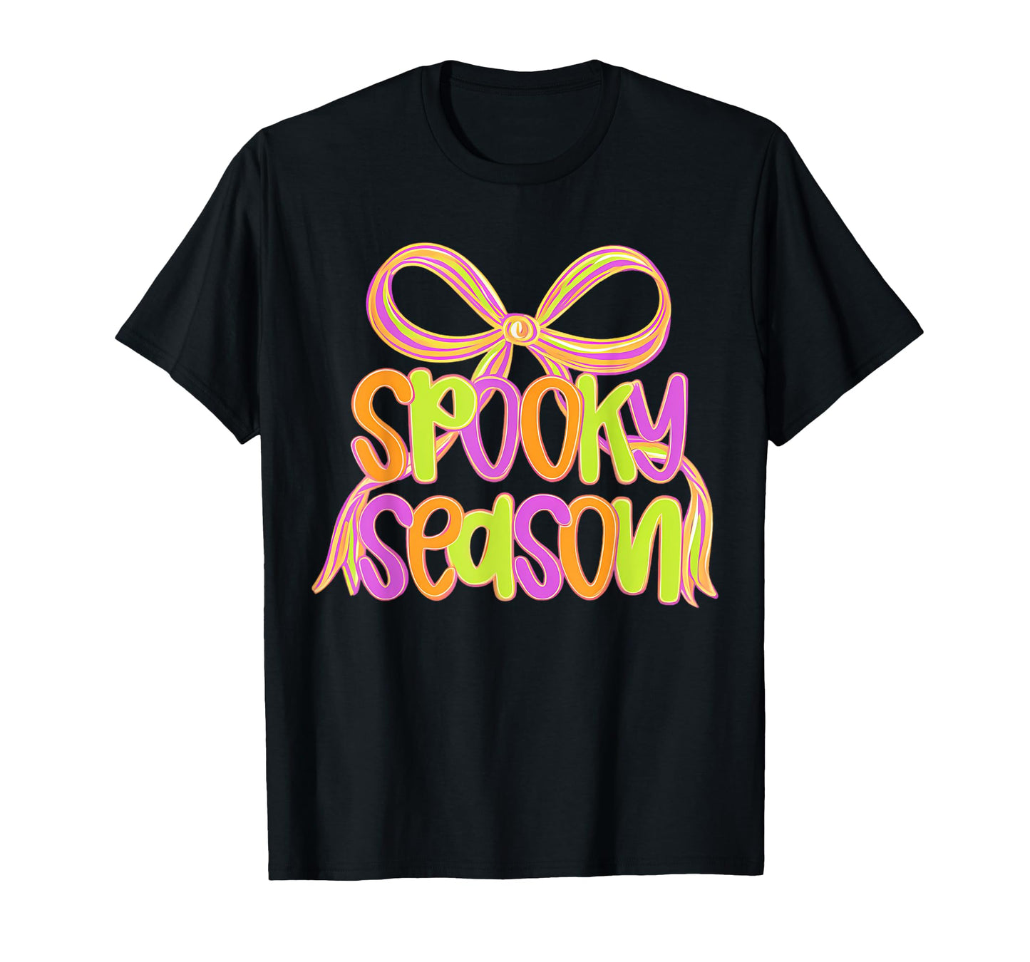 Spooky Season Halloween Coquette Bow Spooky Mama T-Shirt