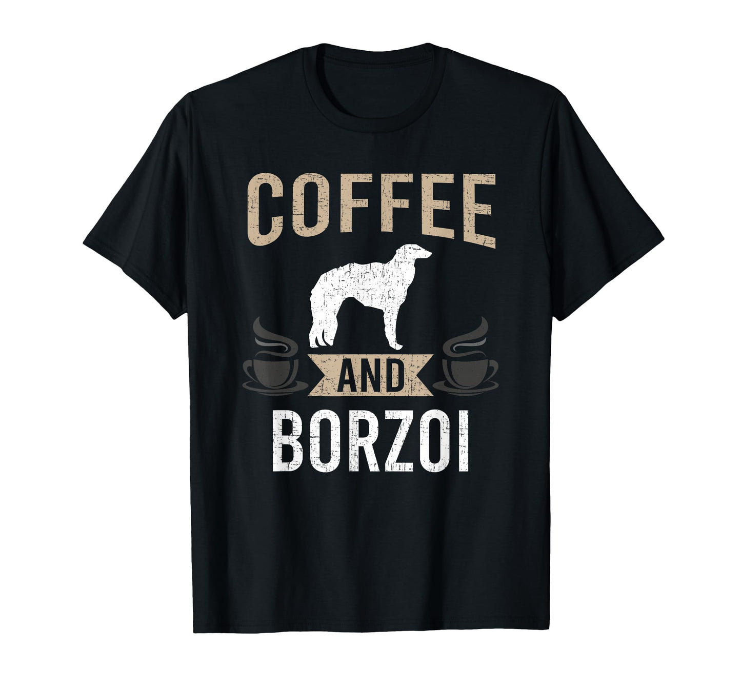 Coffee and Borzoi Dog Lover T-Shirt