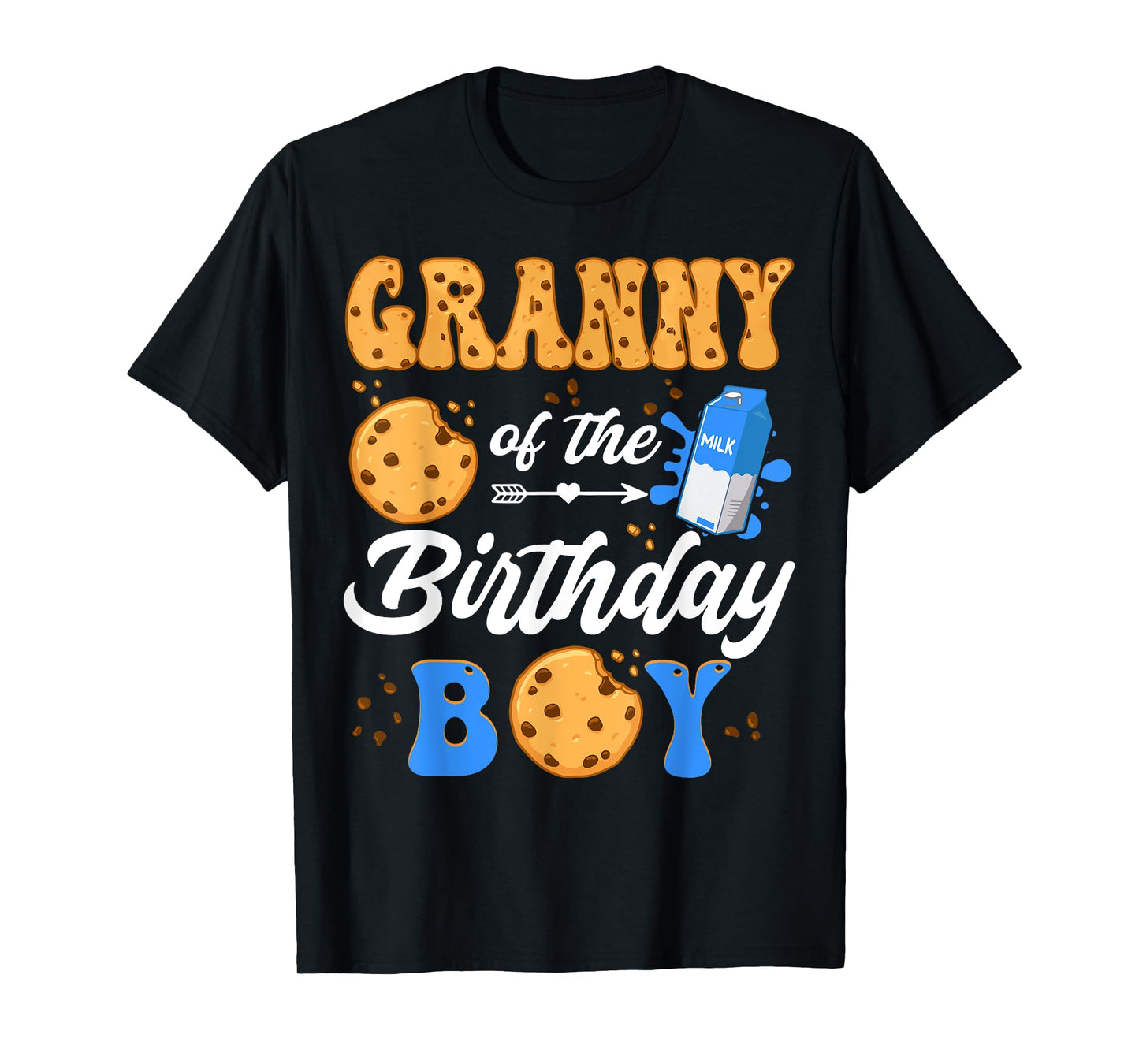 Granny Of The Birthday Boy Milk And Cookies 1St Birthday T-Shirt
