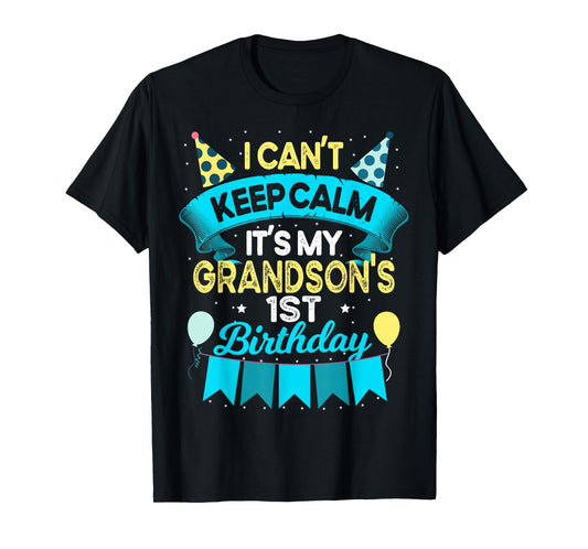 1 Years Old Grandson Gift It's My Grandson 1st Birthday T-Shirt