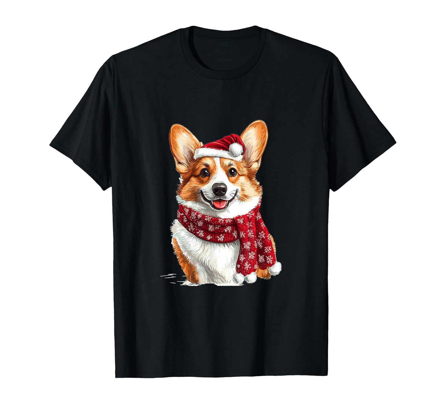 Cute Pembroke Welsh Corgi Dog Christmas Merry X-mas Graphic T-Shirt