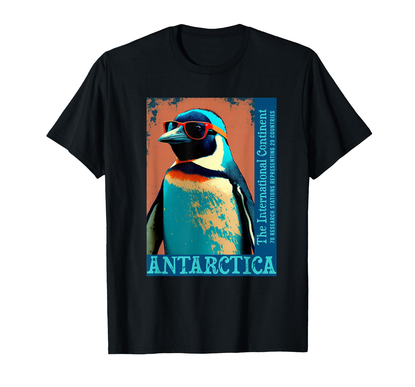 Antarctica Funny Penguin Apparel and Decor Cute Cool Penguin Antarctic Research Souvenir T-Shirt - Unisex-Adults - Black - Short Sleeve - Classic Fit - Small