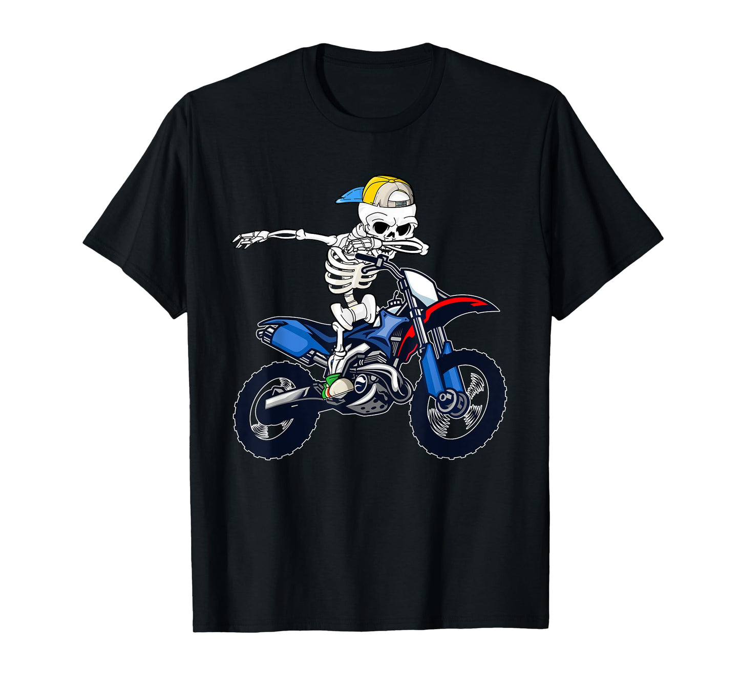Sport Motocross Skeleton Men Boys Kids Halloween Costume T-Shirt