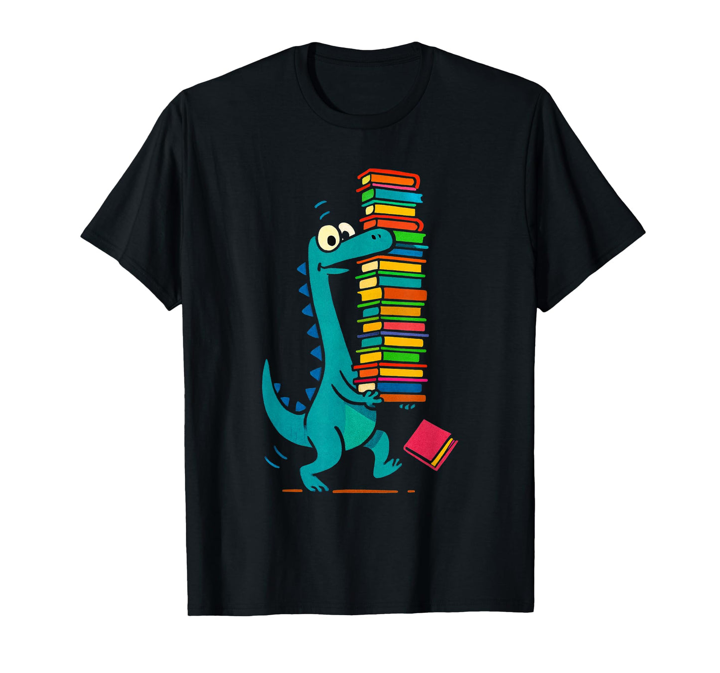 Reading Dinosaur Dino Book Lover Cute Prehistoric Bookworm T-Shirt