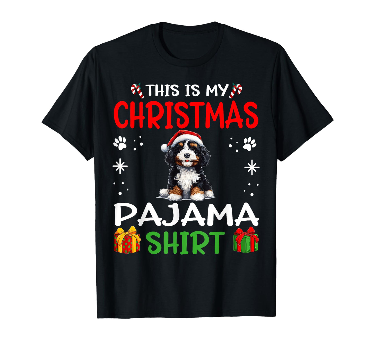 Bernedoodle Dog Nightgown Pajama This is my Christmas Pajama T-Shirt for Men Women Kids