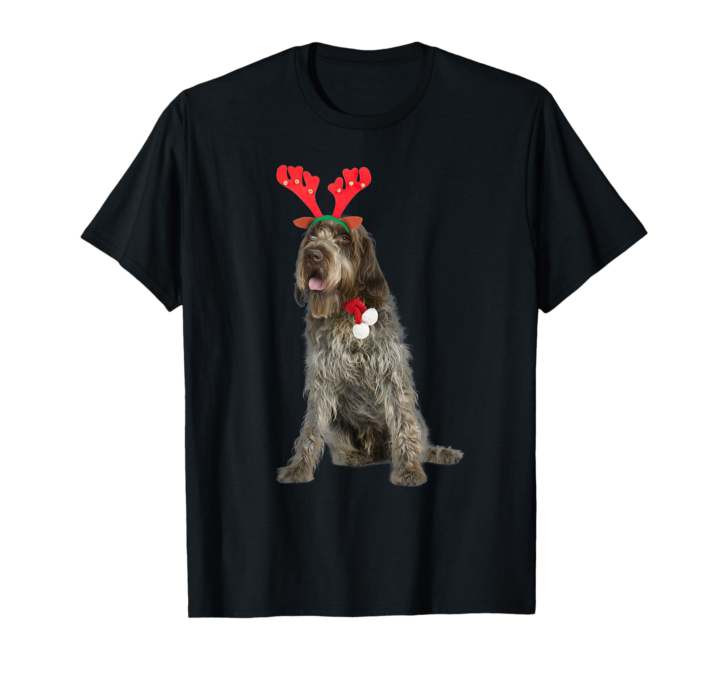 Wirehaired Pointing Griffon Reindeer Christmas Dog Men Women Kids T-Shirt