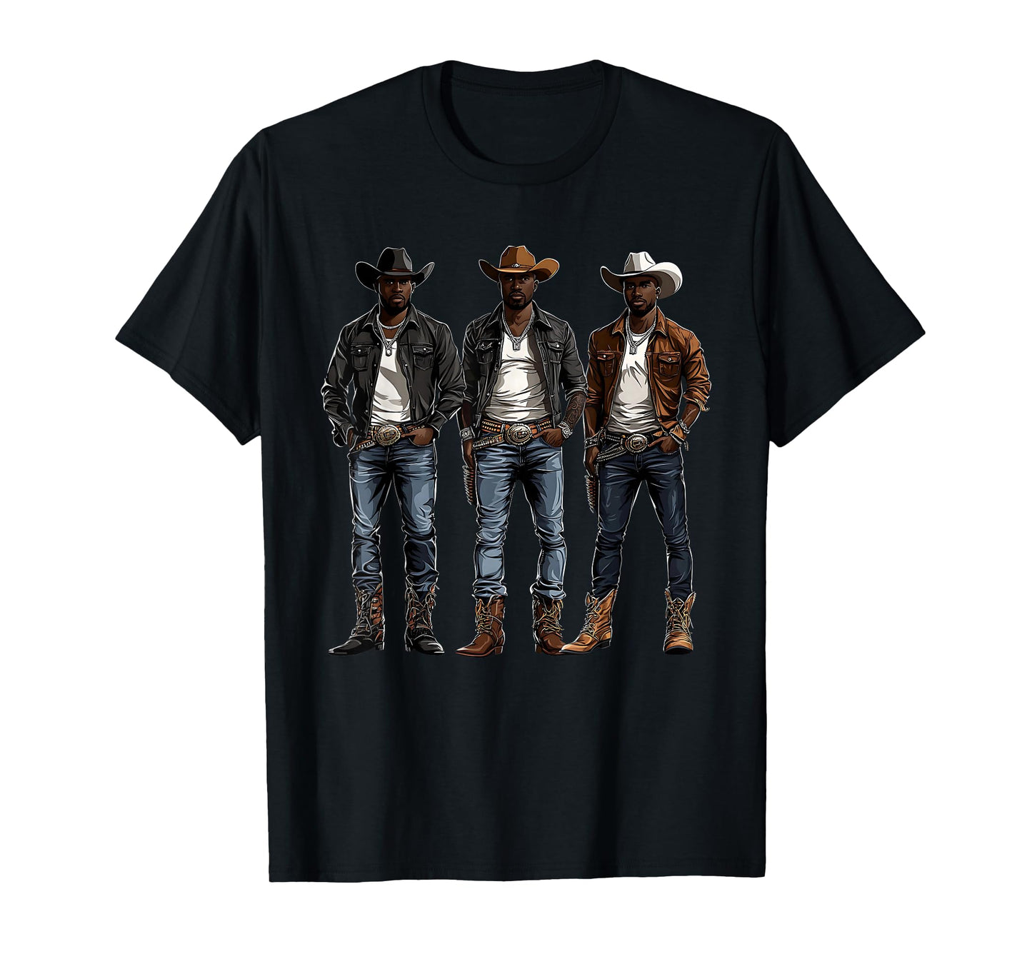 Black African American Cowboy Western Country Texas Rodeo T-Shirt