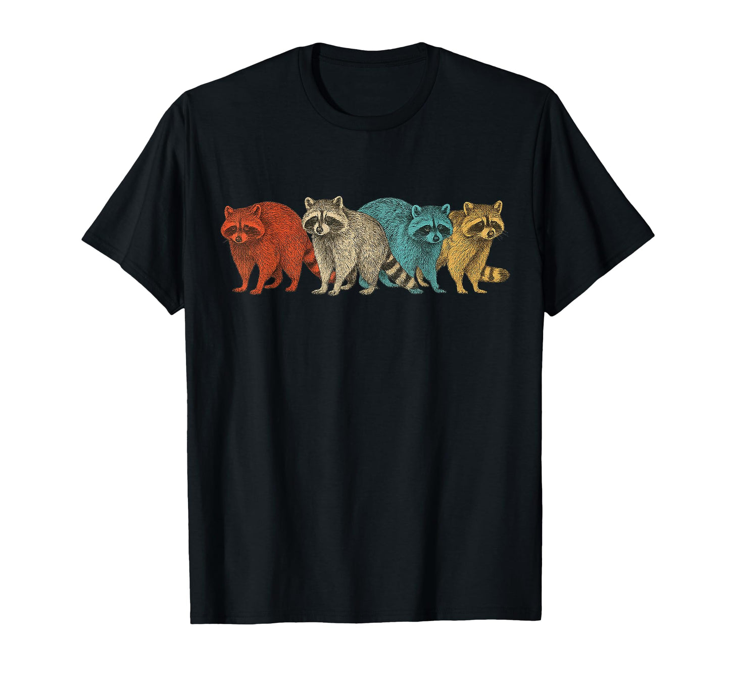 Retro Vintage Raccoon Funny Gifts For Men Women Boy Girl Kid T-Shirt