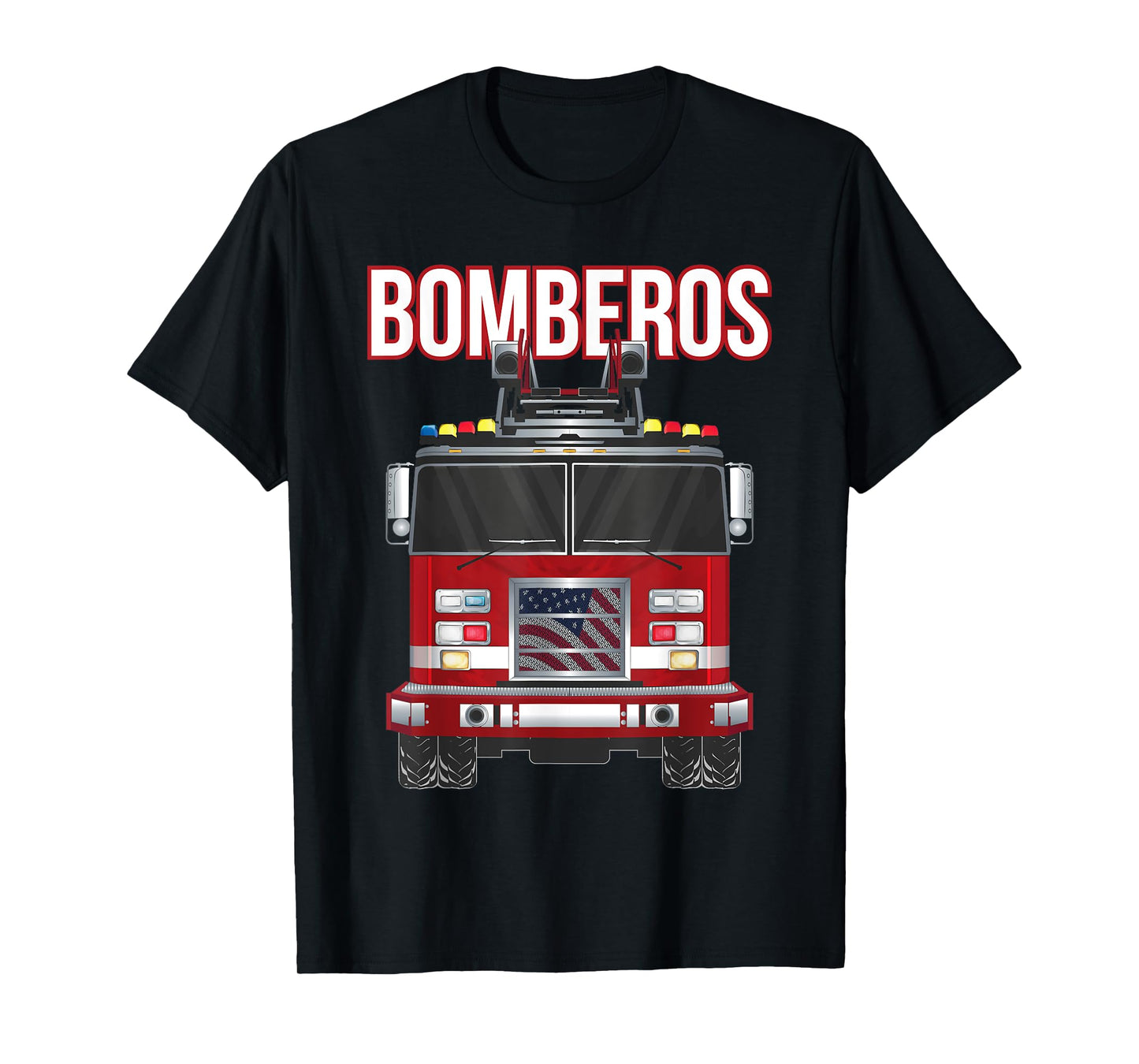 American Bomberos Fire Rescue Firefighter Department Truck T-Shirt