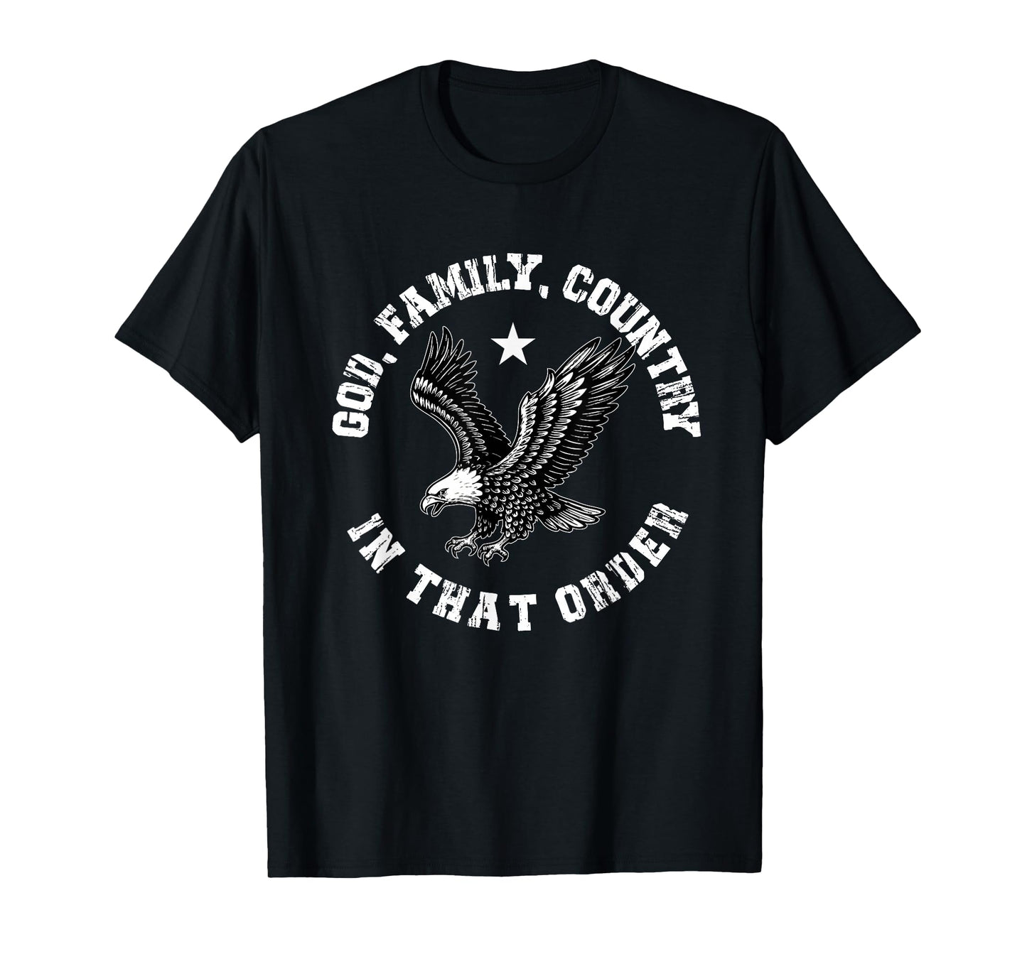 god Family Country in That Order American Flag Patriot USA T-Shirt