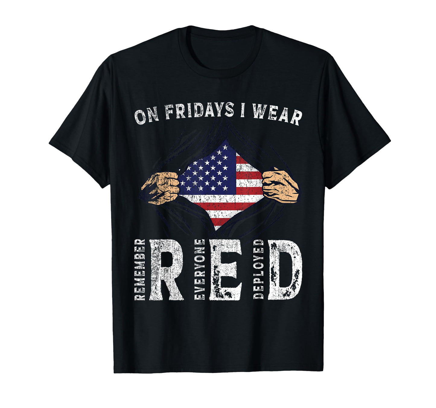 On Fridays I Wear Red USA Support American Troops T-Shirt