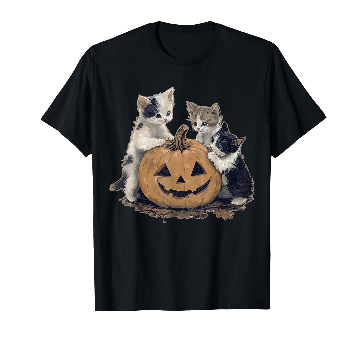 Vintage 90s Cat Halloween Retro Halloween vintage Spooky T-Shirt for Men Women Kids