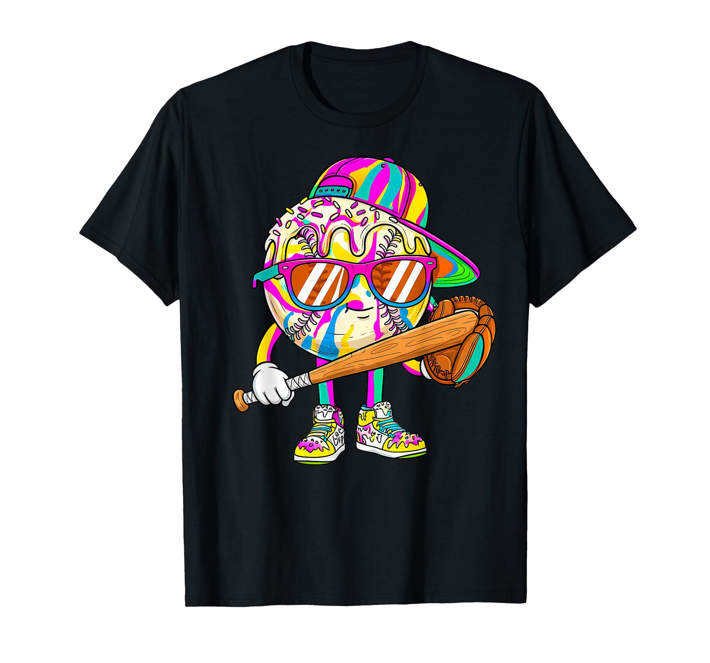 Funny Football Drip for Boys Kids Youth Dripping Ice Cream T-Shirt