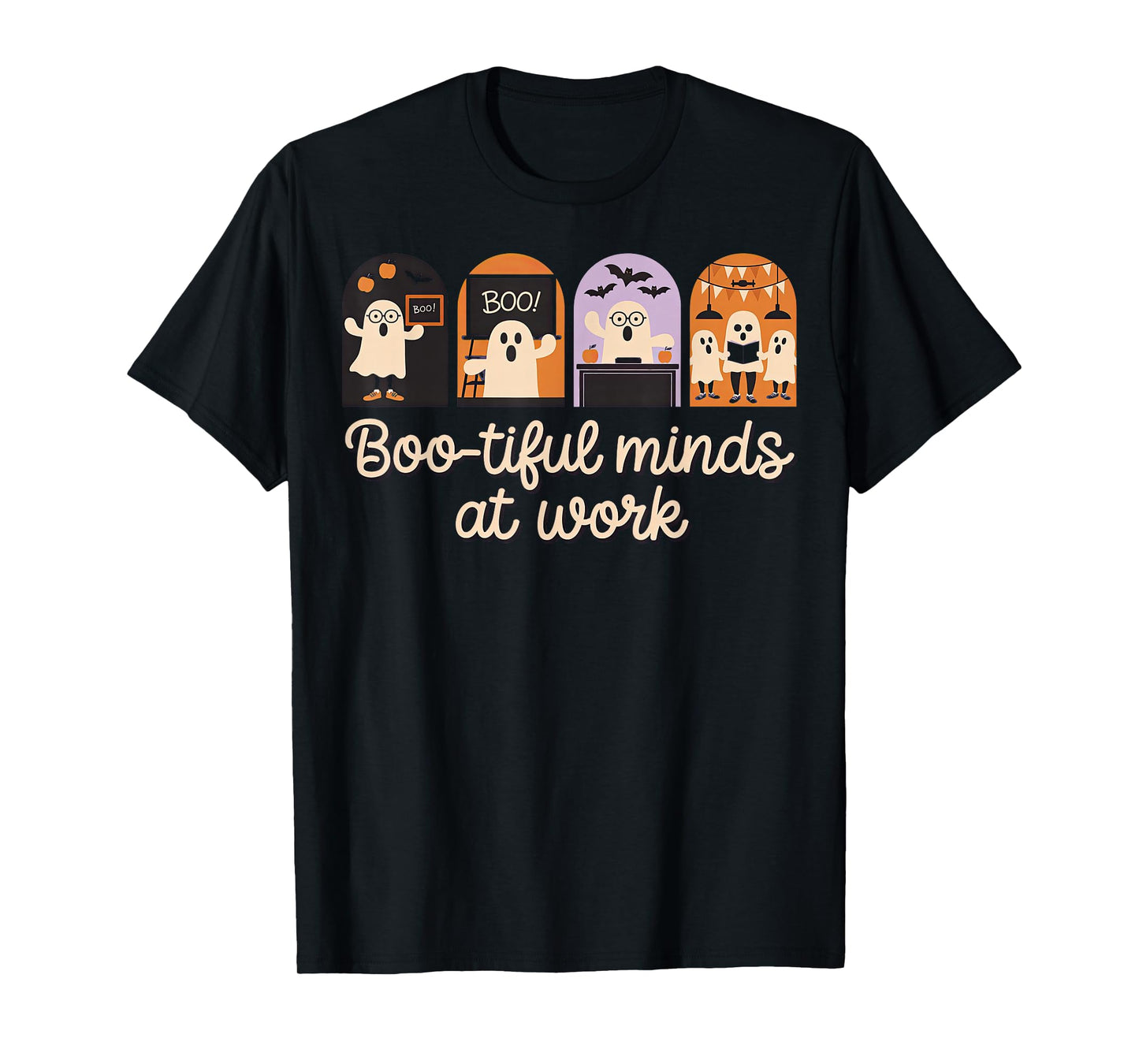 Cute Halloween Ghosts School Boo-Tiful Minds at Work T-Shirt