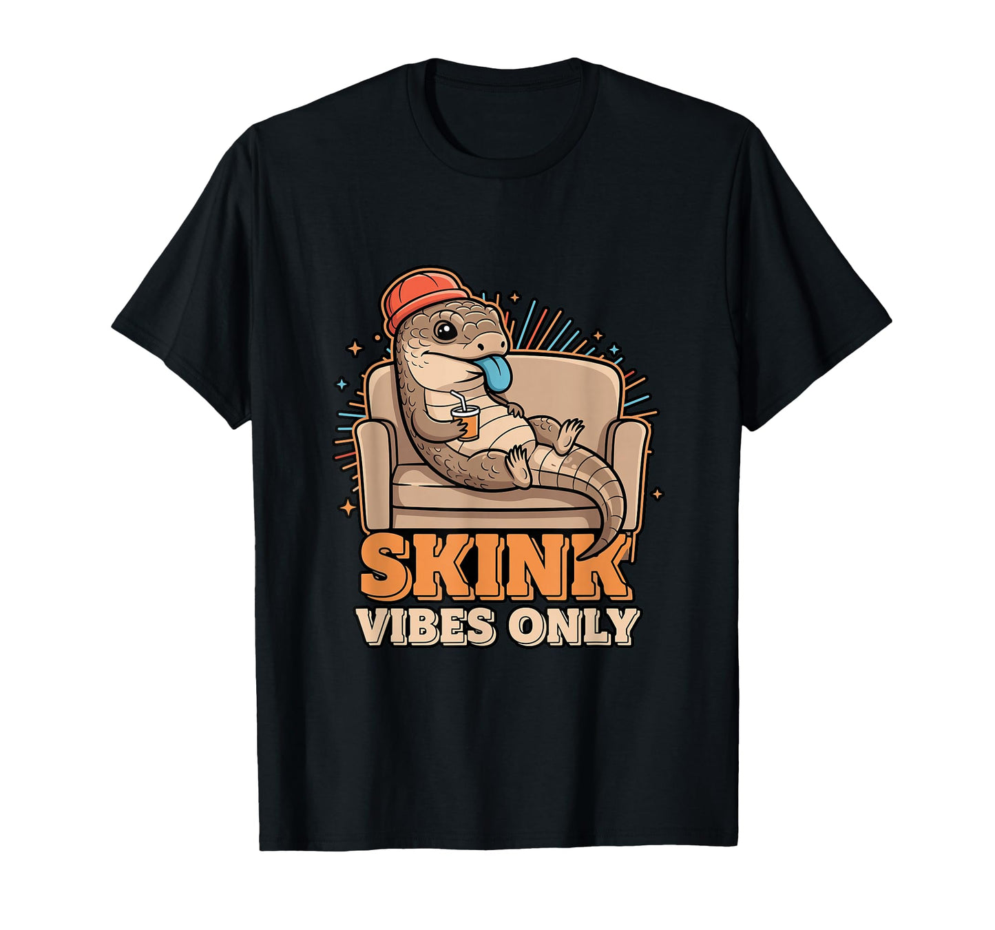 Skink Vibes Only Funny Chill Blue Tongue Reptile Lover T-Shirt