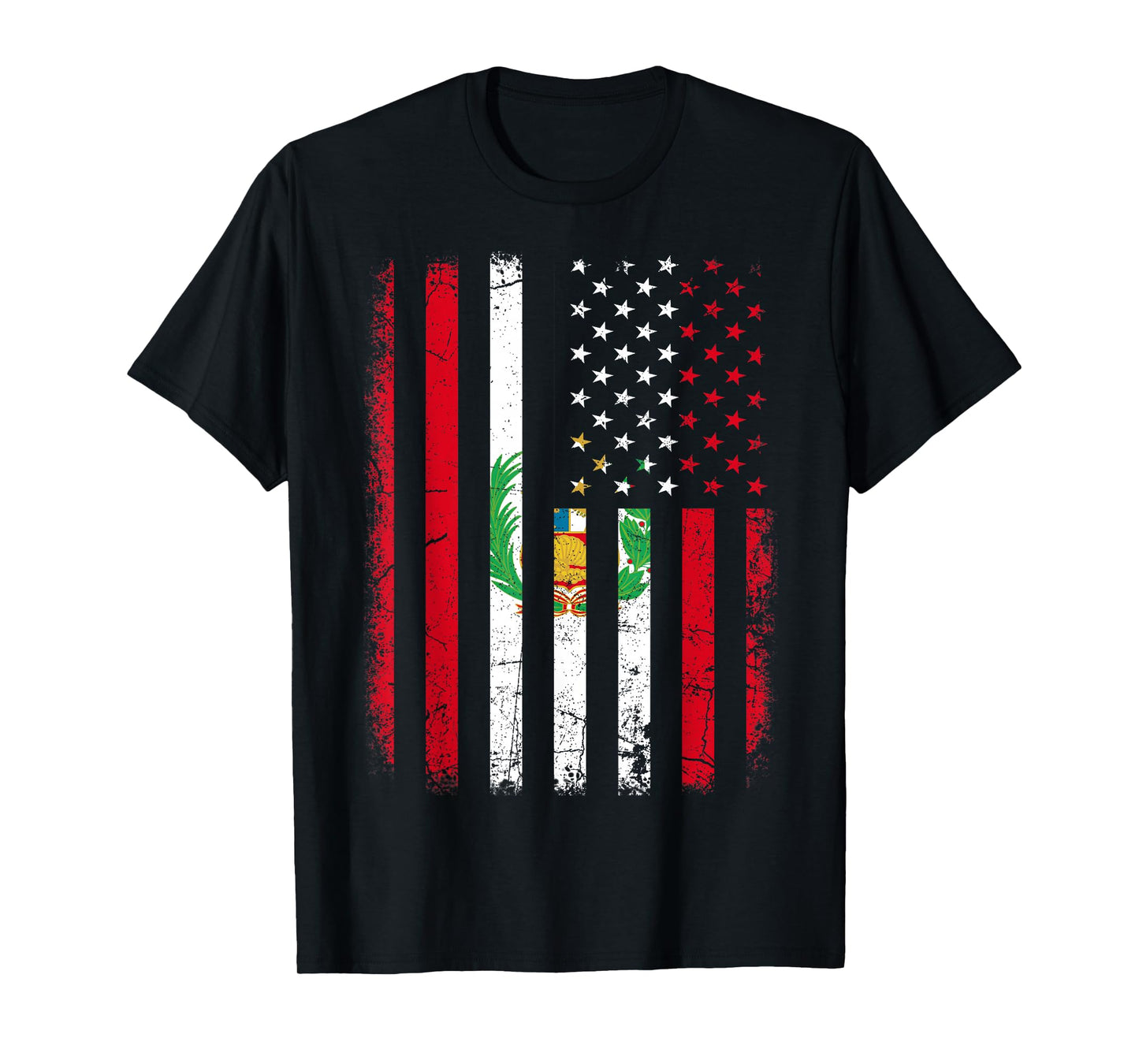 Peruvian American Flag Peruvian Roots Peru America T-Shirt