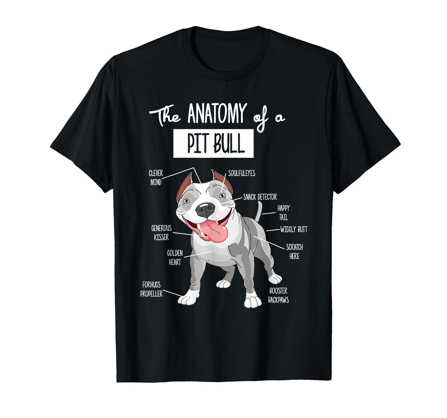Anatomy Of A Pitbull T-shirt Dog Lover Tee T-Shirt
