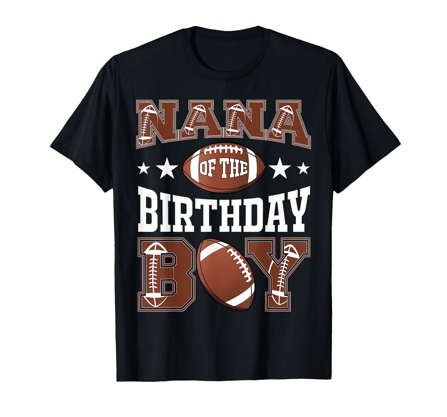 Nana Of The Birthday Boy Football Game Day T-Shirt