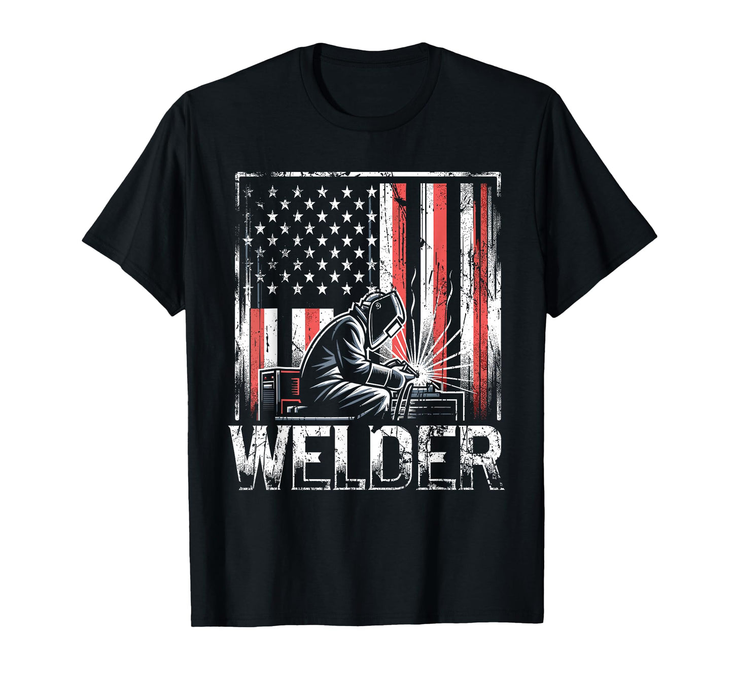 Welder American Flag USA Patriotic Welding Welder T-Shirt