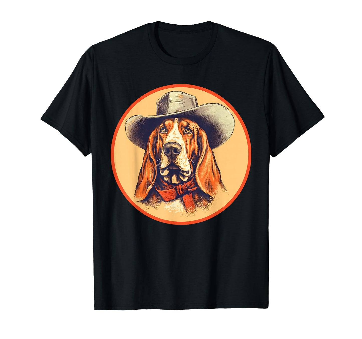 Vintage Basset Hound Cowboy Cute Western Country Music T-Shirt