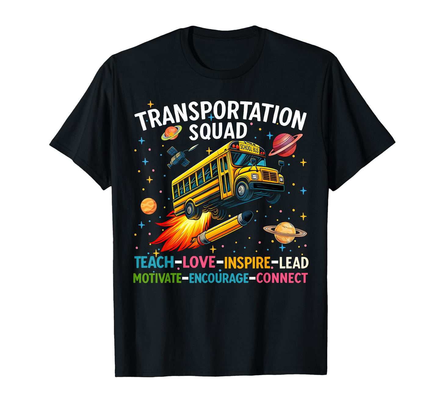 Transportation Squad Funny School Bus Back To School Retro T-Shirt