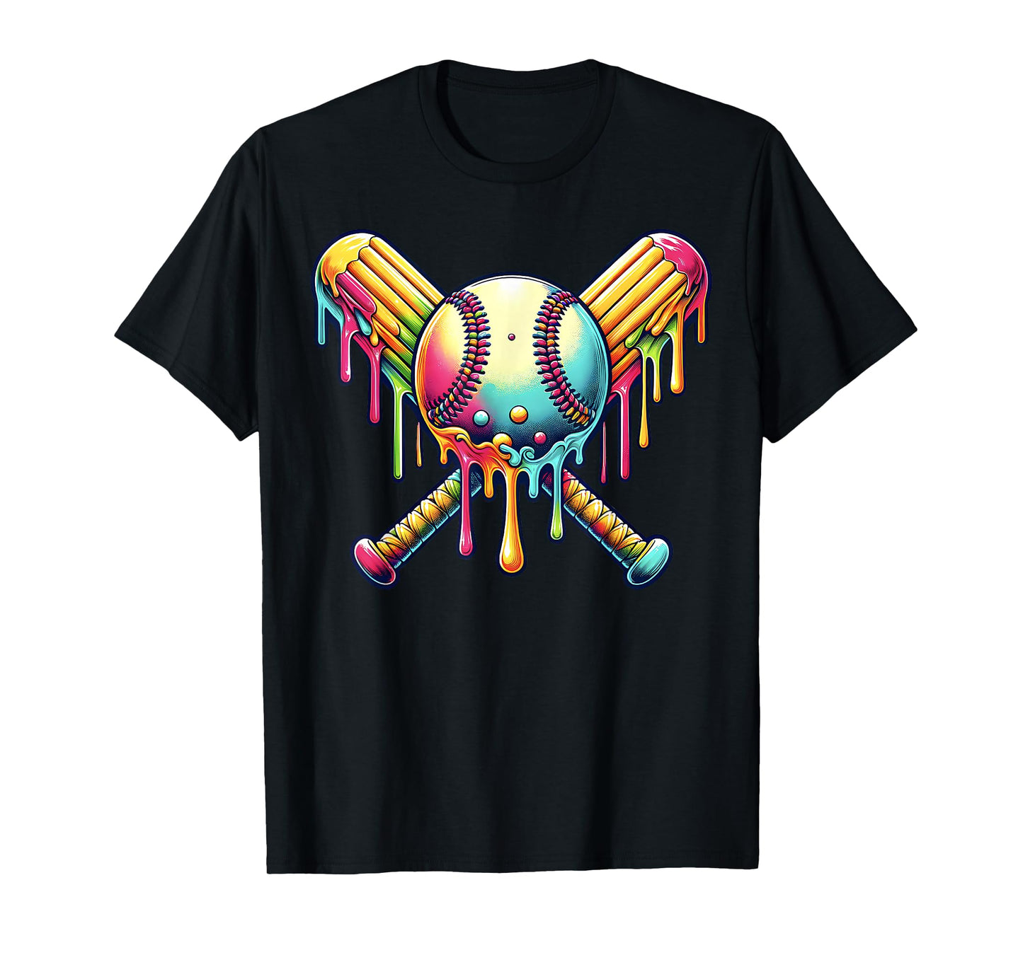Baseball Drip for Boys Ice Cream Drip Youth Boys Baseball T-Shirt