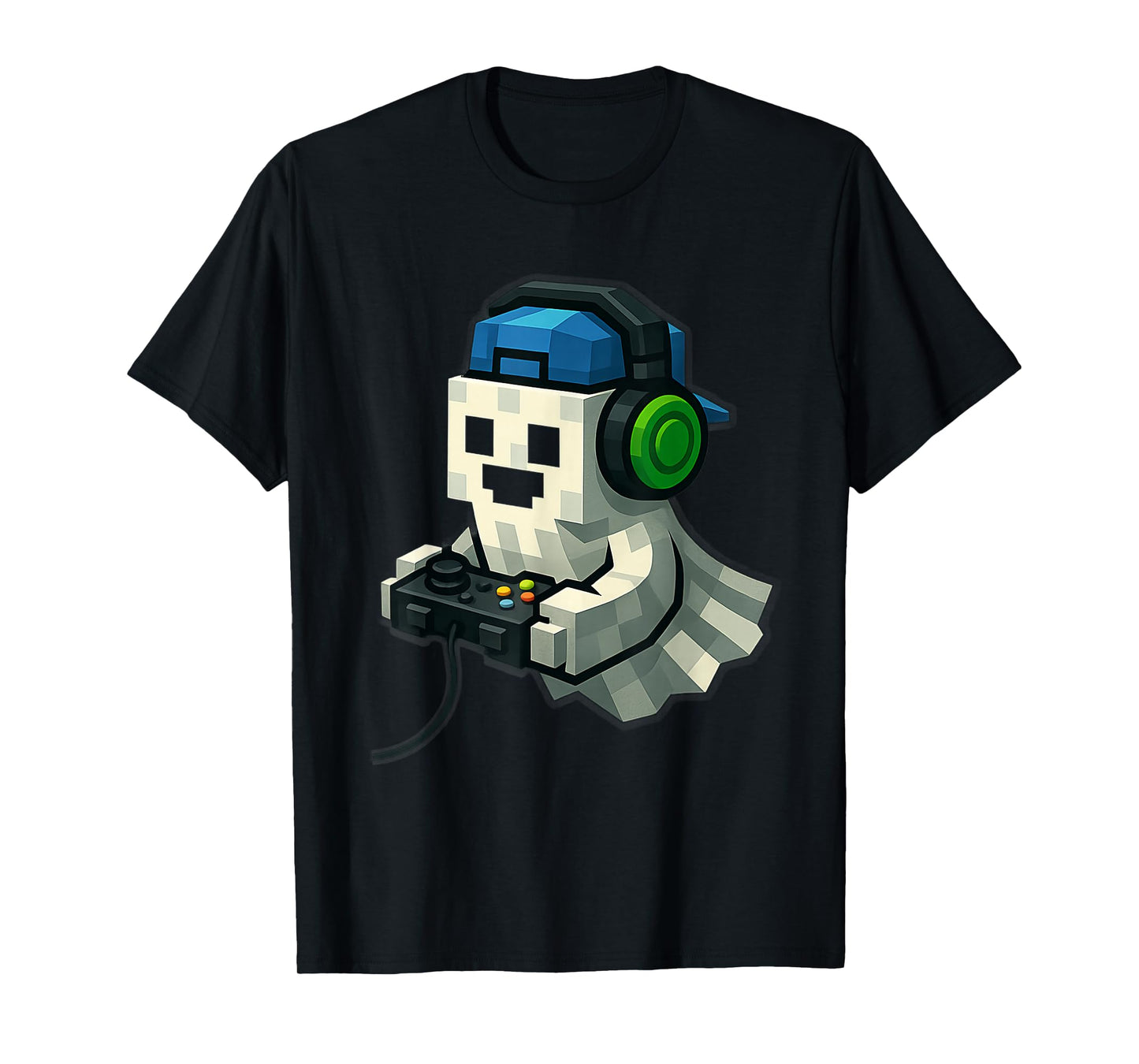 Funny Halloween Ghost Gamer Pixel Video Gaming Costume T-Shirt