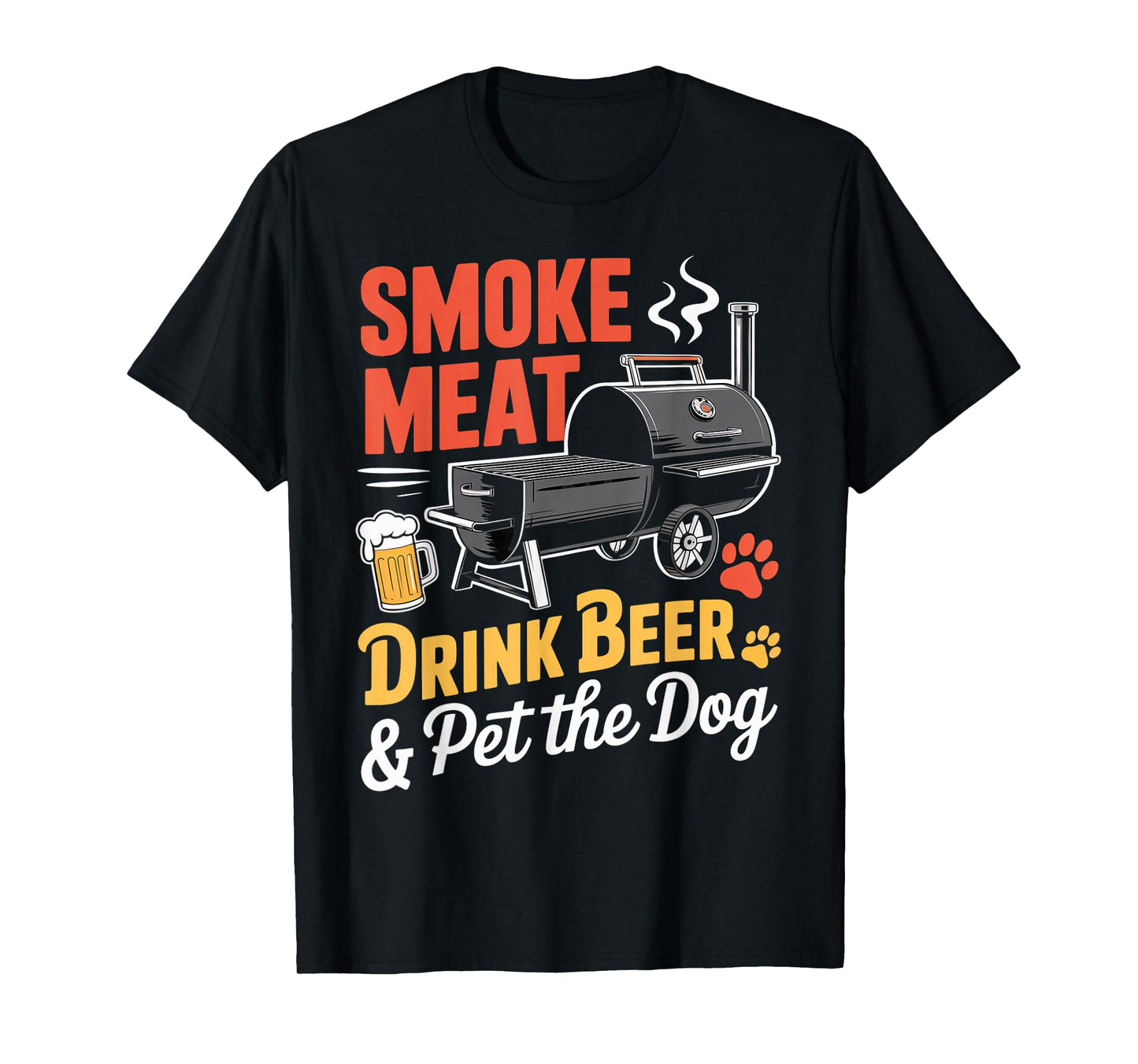 Drink Beer Pet Dog Grill Meat Smoking Grilling Meat Smoker T-Shirt
