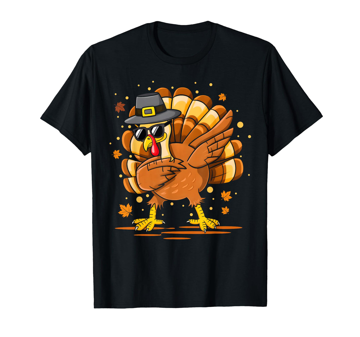 Dabbing Turkey Pilgrim Thanksgiving Day Boys Men Funny Dab T-Shirt