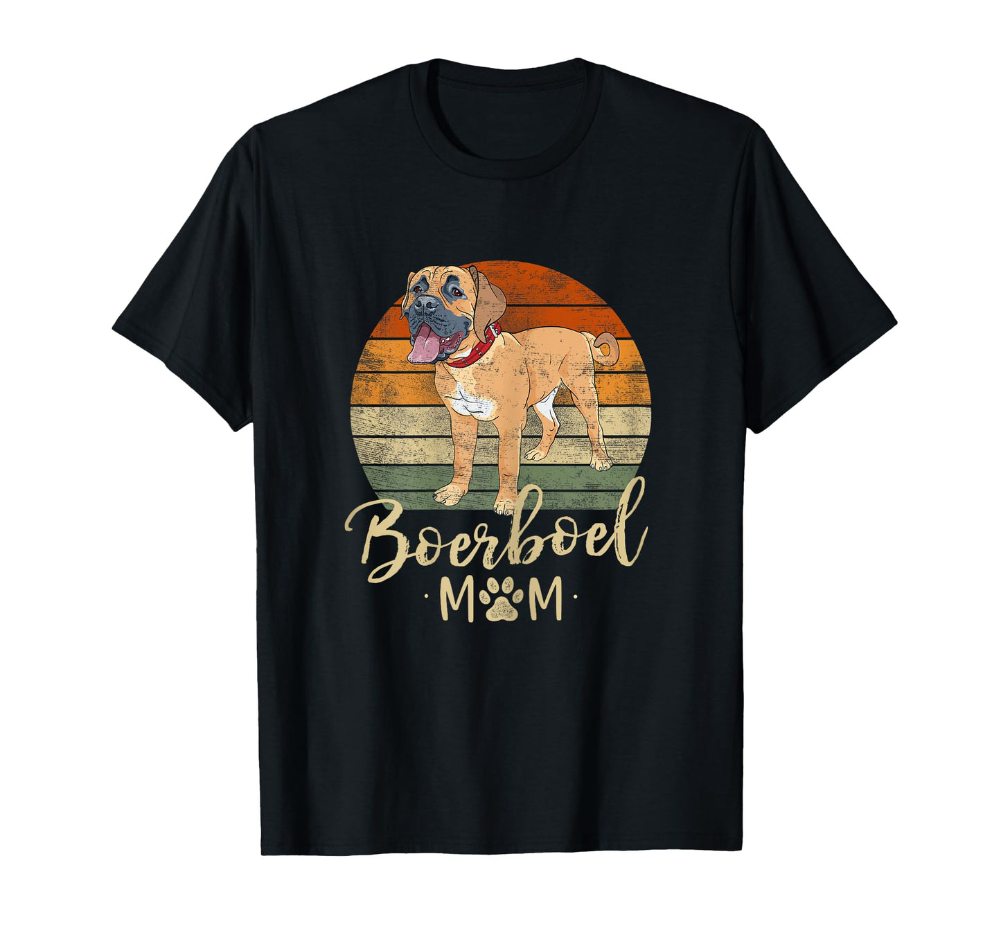Boerboel Mom Retro Sunset Boerboel Lover Gifts Dog Mama T-Shirt for Women