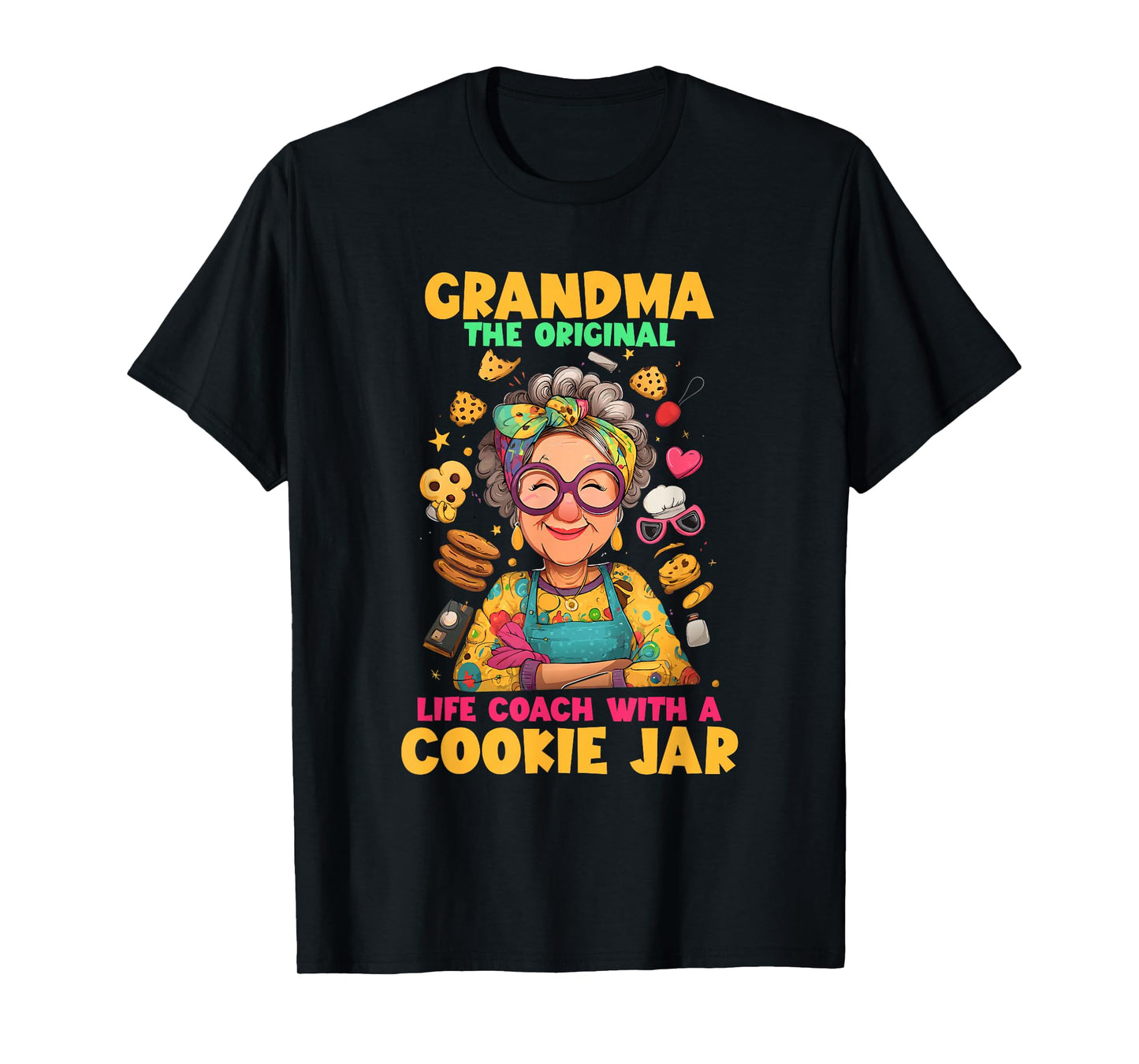 Grandma is The Original Life Coach with a Cookie jar T-Shirt