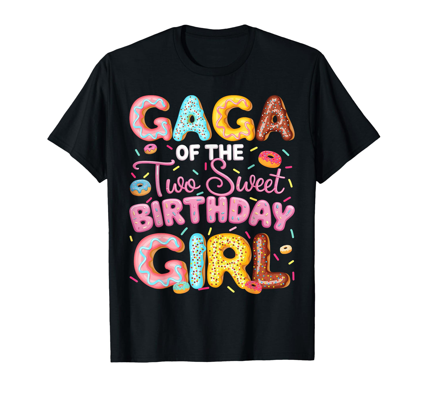 Gaga Of The Two Sweet Birthday Girl Donut 2Nd Birthday T-Shirt