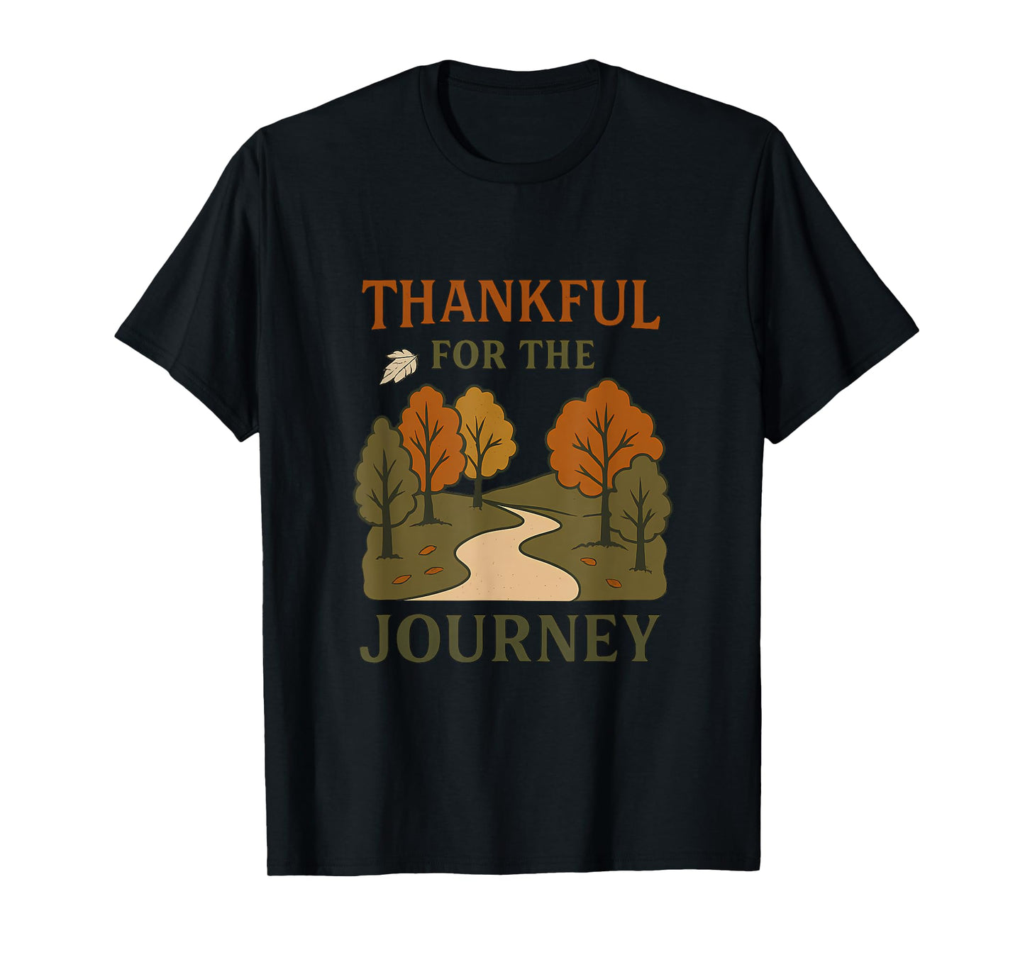 Thankful for The Journey Fall Road Vintage Harvest Design T-Shirt