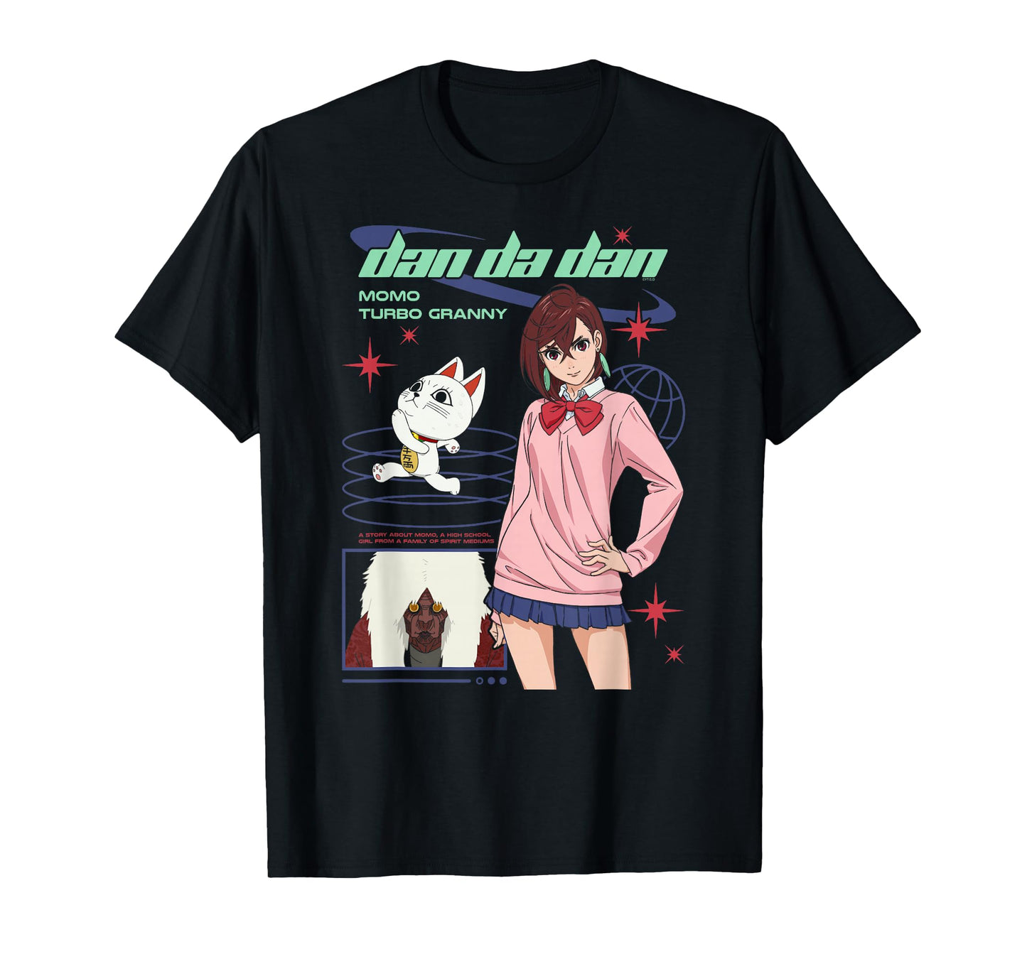 Dan Da Dan Momo and Turbo Granny Y2K Style Anime T-Shirt