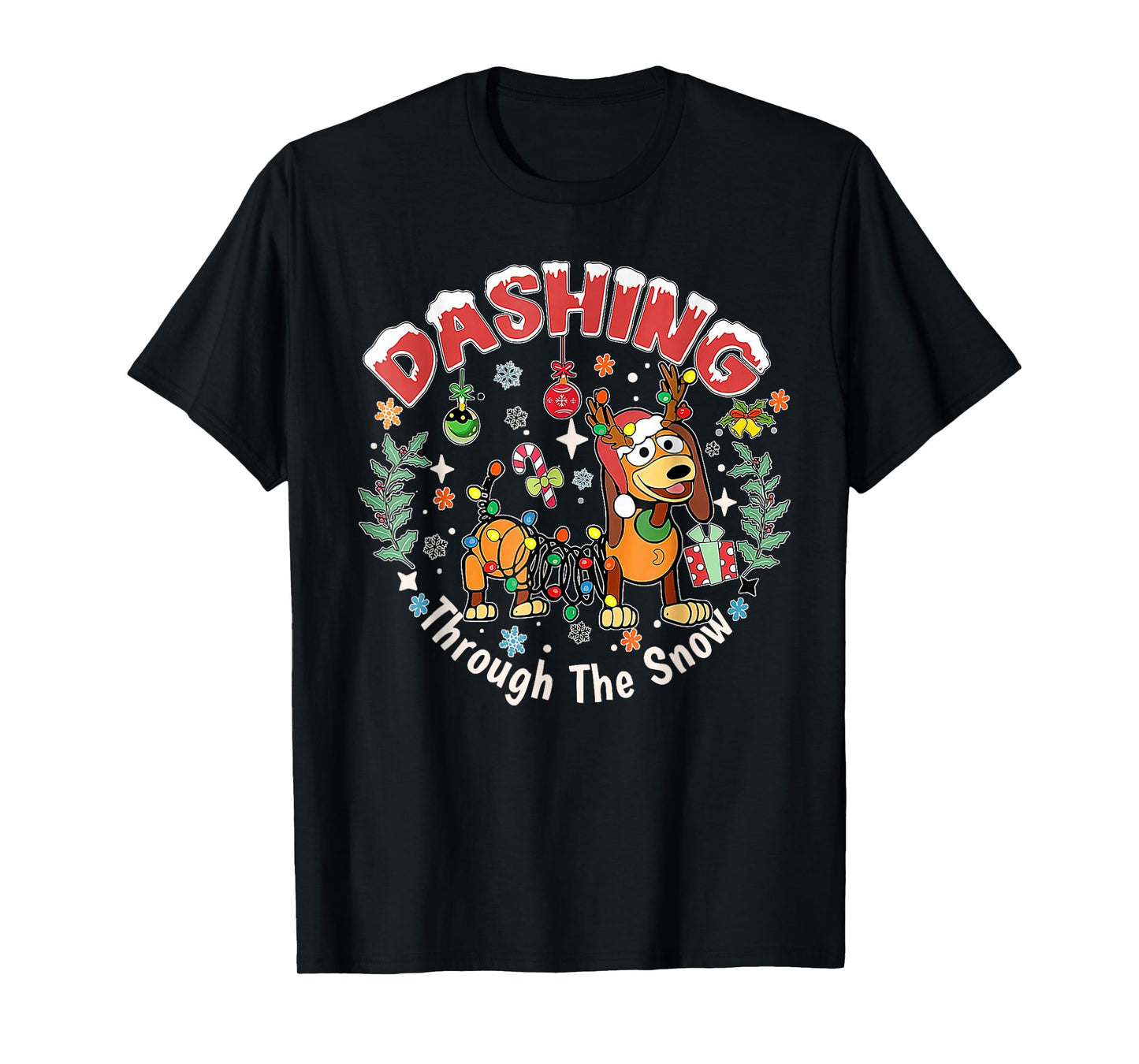 Dashing Through The Snow, Dog Christmas, Funny Christmas T-Shirt