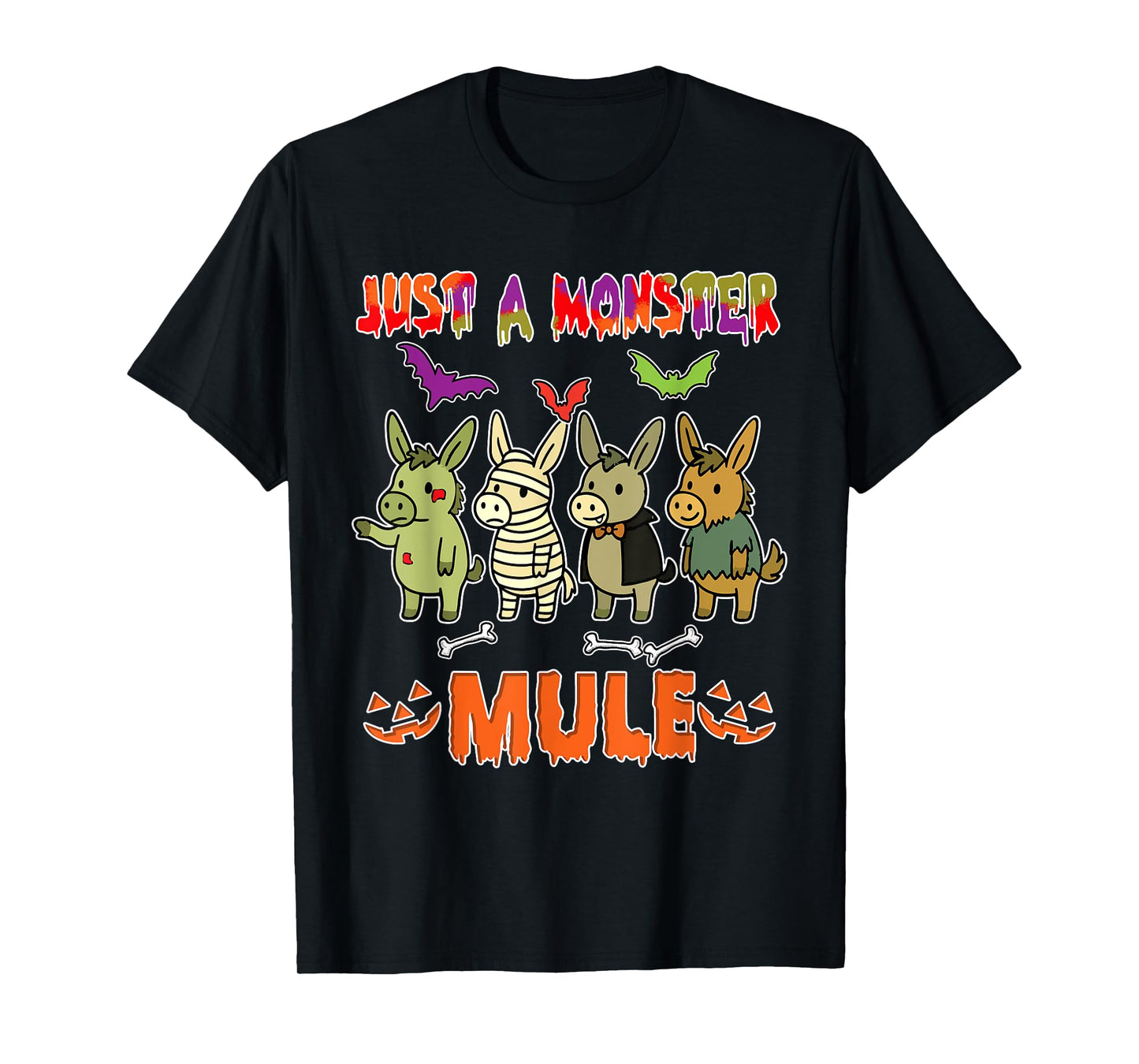 A Monster Halloween Group Mules Cosplay Zombies Mummies T-Shirt