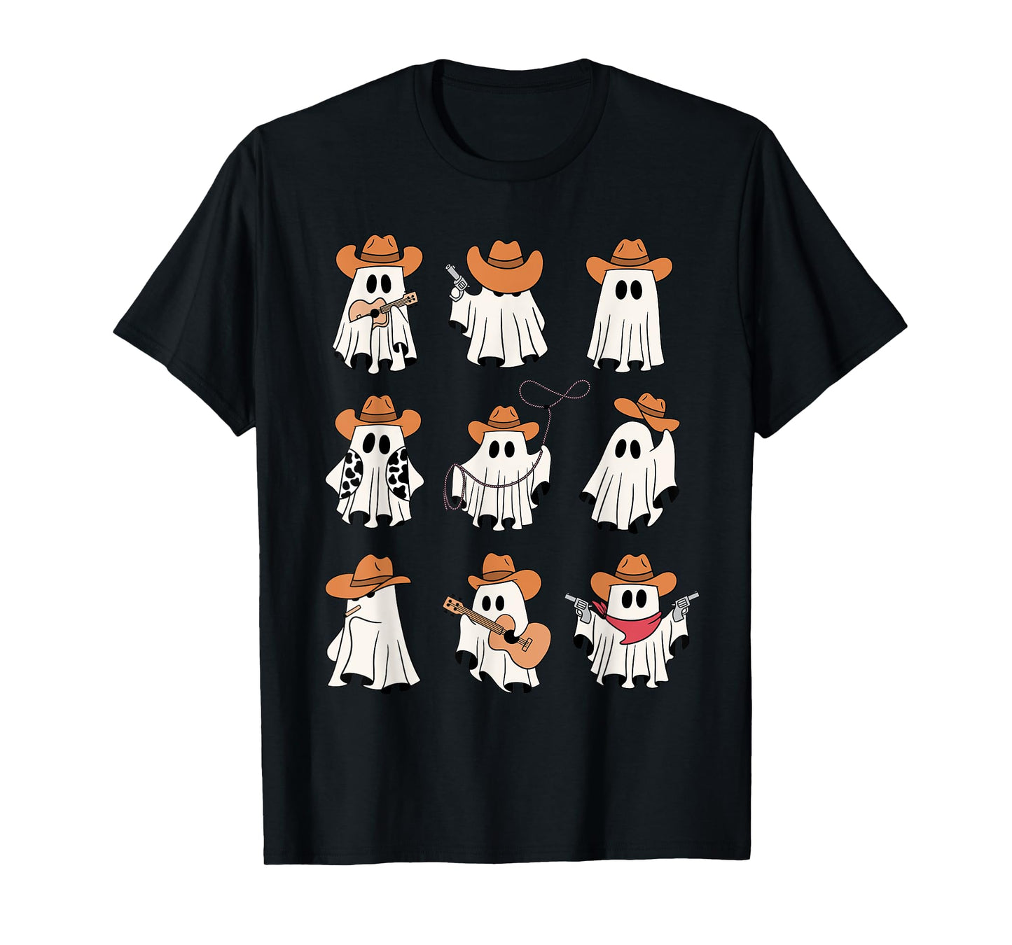 Cowboy Ghost Halloween Ghoul Design Funny Cowgirl Cowboy T-Shirt