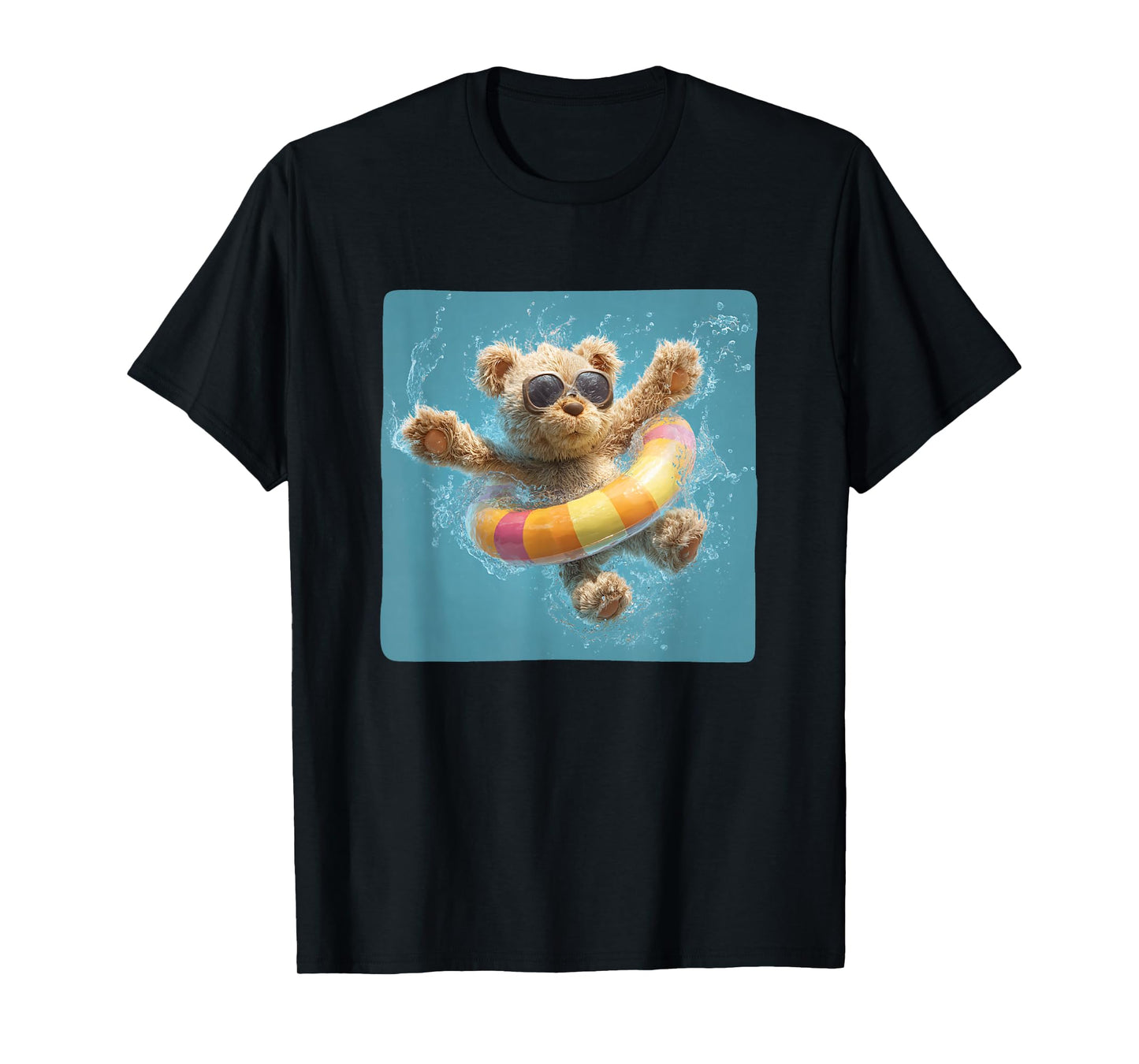 Swimming Teddy Bear with Pool Ring Look T-Shirt