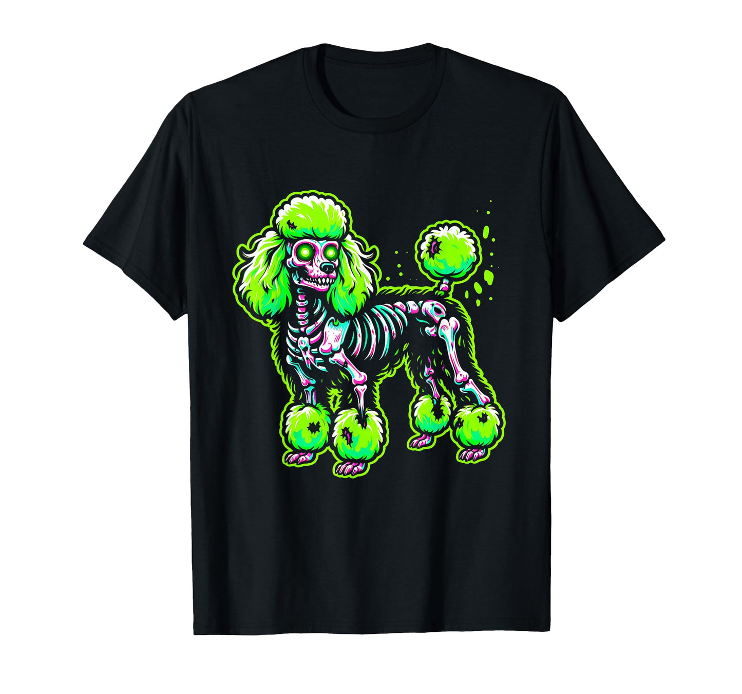 Zombie Poodle Dog Ghost Dark Halloween Horror Skeleton Gifts T-Shirt