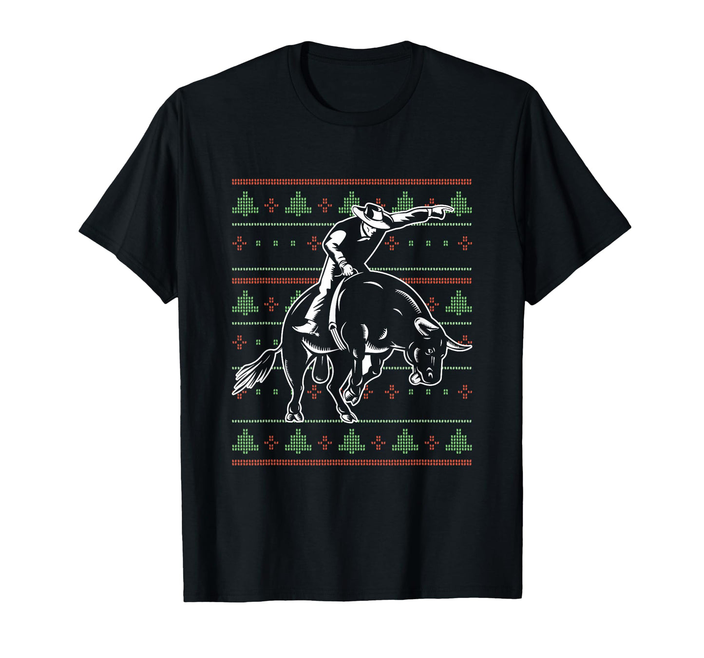 Ugly Christmas X-Mas Rodeo Santa Claus New Year Bull Riding T-Shirt