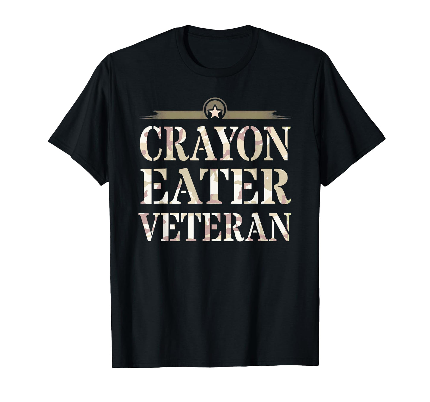 Boys CRAYON EATER VETERAN Veterans Old Vet Military Grunt T-Shirt