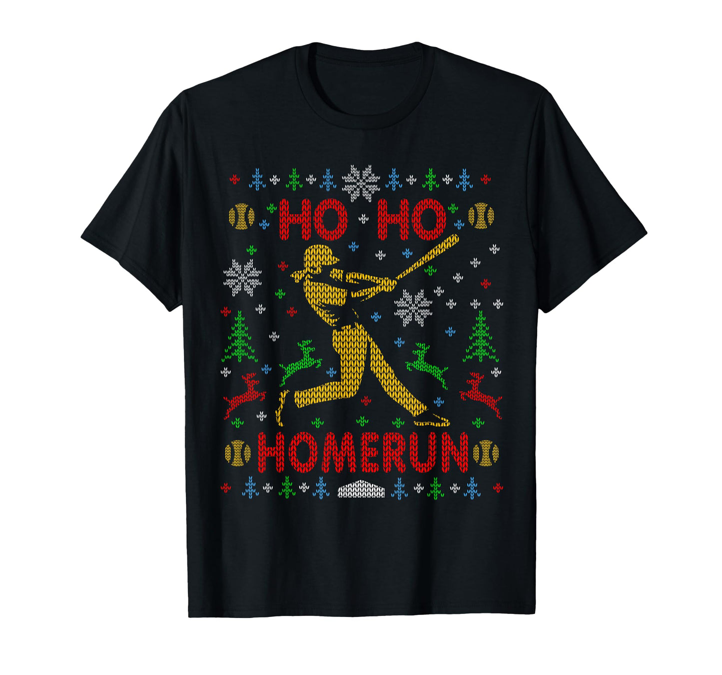 Ho Ho Homerun Fastpitch Softball Ugly Christmas Party Shirt T-Shirt